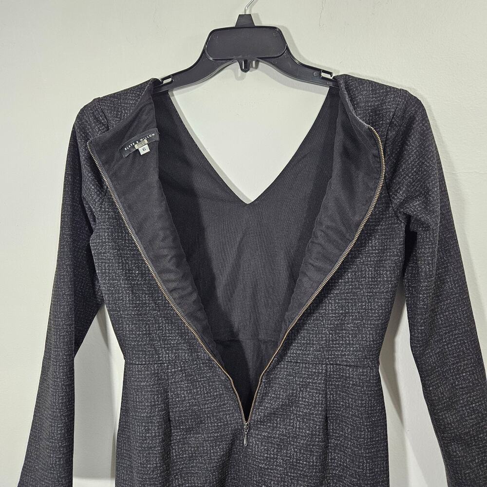 Slate & Willow Woven Flare Ruffle Hem Minimalist V-Neck Dress. Size 6/Small. - Picture 5 of 7